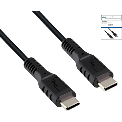 DINIC USB Typ C auf C Ladekabel, 2x USB Typ C Stecker, 60W, schwarz, 1m DINIC USB Typ C auf C Ladekabel, 2x USB Typ C Stecker, 60W, schwarz, 1m