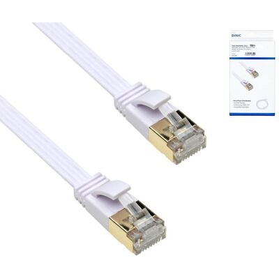DINIC Patchkabel Cat.6, flach, PiMF/STP, 10 m, Weiß DINIC Patchkabel Cat.6, flach, PiMF/STP, 10 m, Weiß