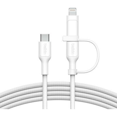 Belkin BoostCharge Pro 2-in-1-Kabel mit USB-C-Stecker und Lightning Connector Belkin BoostCharge Pro 2-in-1-Kabel mit USB-C-Stecker und Lightning Connector