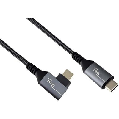 DINIC USB C 4.0 Daten und Ladekabel, Typ C gerade auf 90° Winkel, schwarz, 1m DINIC USB C 4.0 Daten und Ladekabel, Typ C gerade auf 90° Winkel, schwarz, 1m