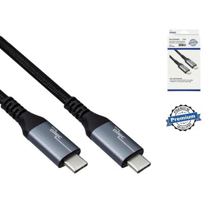 DINIC USB-C 3.2 Ladekabel, 1m, Schwarz DINIC USB-C 3.2 Ladekabel, 1m, Schwarz