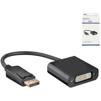 DINIC Adapter 1.2 DisplayPort auf DVI-D, 15cm DP-Stecker - DVI-Buchse 1080p DINIC Adapter 1.2 DisplayPort auf DVI-D, 15cm DP-Stecker - DVI-Buchse 1080p