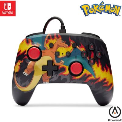 PowerA Verbesserter kabelgebundener Controller für Nintendo Switch, Charizard-Feuersturm PowerA Verbesserter kabelgebundener Controller für Nintendo Switch, Charizard-Feuersturm