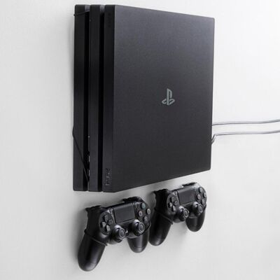 Floating Grip Wall Mount Bundle PlayStation 4 Wandhalterung, PS4 + 2x Controller, Schwarz Floating Grip Wall Mount Bundle PlayStation 4 Wandhalterung, PS4 + 2x Controller, Schwarz
