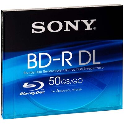Sony BD-R, 50 GB, 2x, 1er Pack Blu-Ray-Rohlinge Sony BD-R, 50 GB, 2x, 1er Pack Blu-Ray-Rohlinge