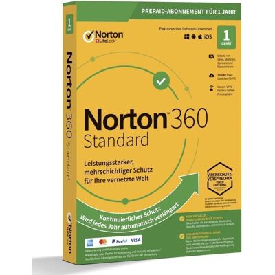 Norton LifeLock 360 Standard 1 Gerät 1 Jahr 10 GB Cloud-Backup für PC Norton LifeLock 360 Standard 1 Gerät 1 Jahr 10 GB Cloud-Backup für PC
