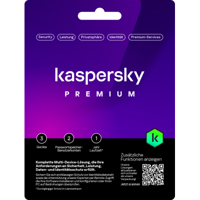 Kaspersky Premium 3 Geräte 1 Jahr Laufzeit Kaspersky Premium 3 Geräte 1 Jahr Laufzeit