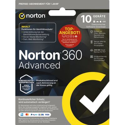 Norton 360 Advanced 10 Geräte 1 Jahr Norton 360 Advanced 10 Geräte 1 Jahr