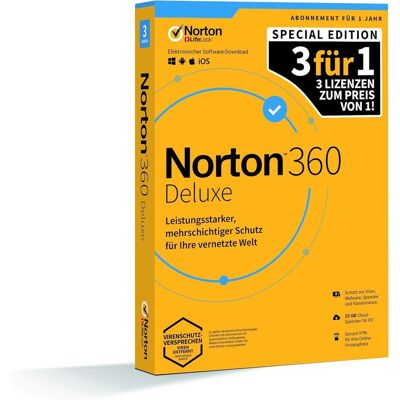 Norton Internet Security Lifelock 360 Deluxe 3 Geräte 1 Jahr 25 GB Cloud-Backup für PC Norton Internet Security Lifelock 360 Deluxe 3 Geräte 1 Jahr 25 GB Cloud-Backup für PC