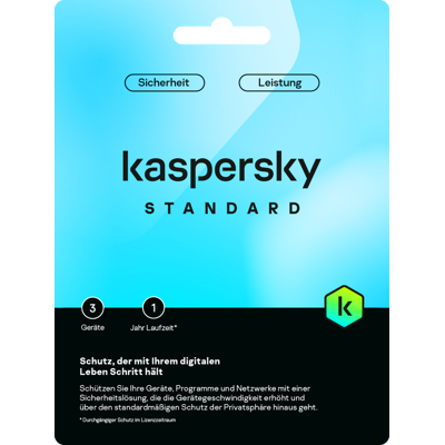 Kaspersky Standard 3 Geräte 1 Jahr Laufzeit Kaspersky Standard 3 Geräte 1 Jahr Laufzeit