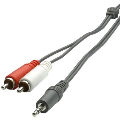 Vivanco 3,5 mm auf 2 Cinch-Stecker, Audiokabel mit Knickschutz, Schwarz, 1,5 m Vivanco 3,5 mm auf 2 Cinch-Stecker, Audiokabel mit Knickschutz, Schwarz, 1,5 m