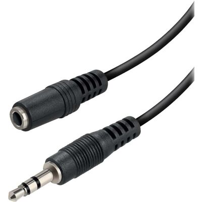 Vivanco 3,5-mm-Audiokabel (Stecker auf Buchse), 1,5m, schwarz Vivanco 3,5-mm-Audiokabel (Stecker auf Buchse), 1,5m, schwarz
