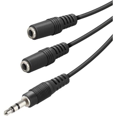 Vivanco Audio-Splitter 3,5mm Klinke, 0,2m, schwarz 3.5 mm Klinkenkabel mit Klinkenbuchse Vivanco Audio-Splitter 3,5mm Klinke, 0,2m, schwarz 3.5 mm Klinkenkabel mit Klinkenbuchse