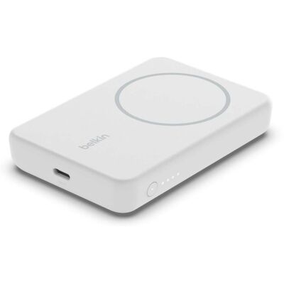 Belkin BoostCharge Magnetische kabellose Powerbank 5000 mAh mit Ständer (Weiß) Belkin BoostCharge Magnetische kabellose Powerbank 5000 mAh mit Ständer (Weiß)