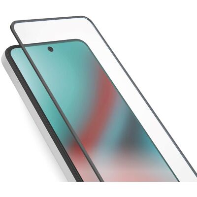 SBS Hülle aus gehärtetem Glas mit schwarzen Silikonrändern für Motorola G14 SBS Hülle aus gehärtetem Glas mit schwarzen Silikonrändern für Motorola G14