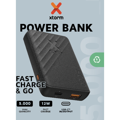 Xtorm Powerbank Go2 5000mAh Schwarz - Schnelles Aufladen, Kompakt Xtorm Powerbank Go2 5000mAh Schwarz - Schnelles Aufladen, Kompakt