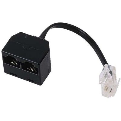 Hama ISDN-Verteiler, Modular-Stecker 8p4c - 2 Modular-Kupplungen 8p4c, Schwarz (00044544) Hama ISDN-Verteiler, Modular-Stecker 8p4c - 2 Modular-Kupplungen 8p4c, Schwarz (00044544)