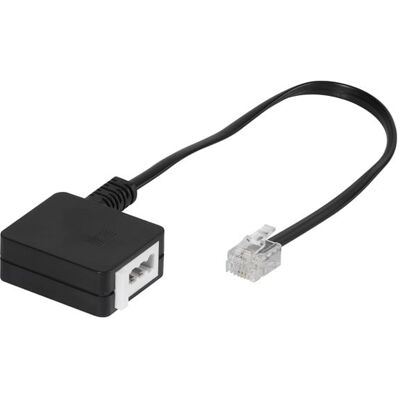 Vivanco Telefon Adapter, TAE-F-Kupplung auf RJ11-Stecker 6p4c, 0,2 m (45066) Vivanco Telefon Adapter, TAE-F-Kupplung auf RJ11-Stecker 6p4c, 0,2 m (45066)