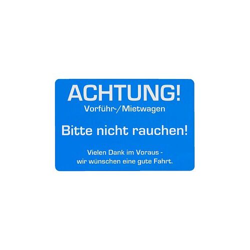 EICHNER Aufkleber ACHTUNG! Vorführ-/Mietwagen, blau/weiß, 250 St.
