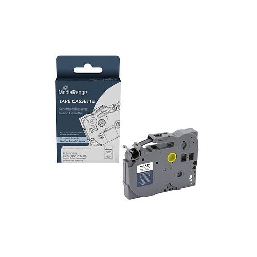 MediaRange Schriftband ersetzt brother TZe-211 MRBTZ211 ersetzt brother TZ-211/TZe-211, 6 mm schwarz auf weiß, 1 St.