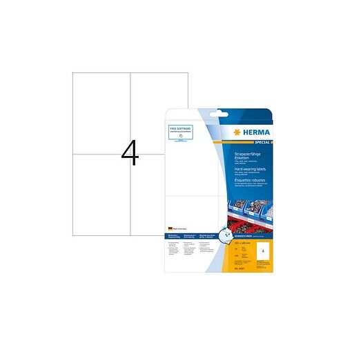 100 HERMA wetterfeste Folienetiketten 4697 weiß 105,0 x 148,0 mm