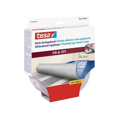 Tesa Weißer Bodenband - geeignet für Teppiche mit Fleece-, Filz- oder Naturfaser-Rückseite Tesa Weißer Bodenband - geeignet für Teppiche mit Fleece-, Filz- oder Naturfaser-Rückseite