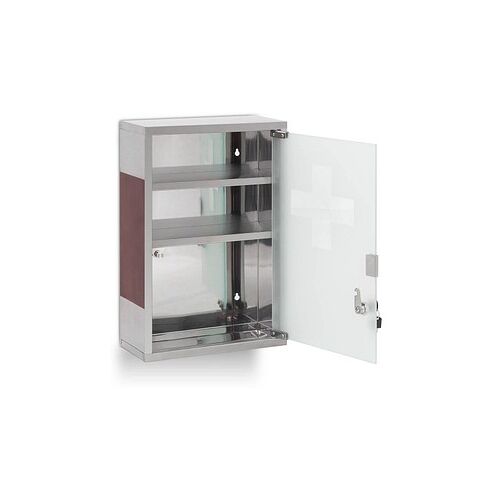 relaxdays Medizinschrank EMERGENCY Edelstahl XL ohne Norm silber