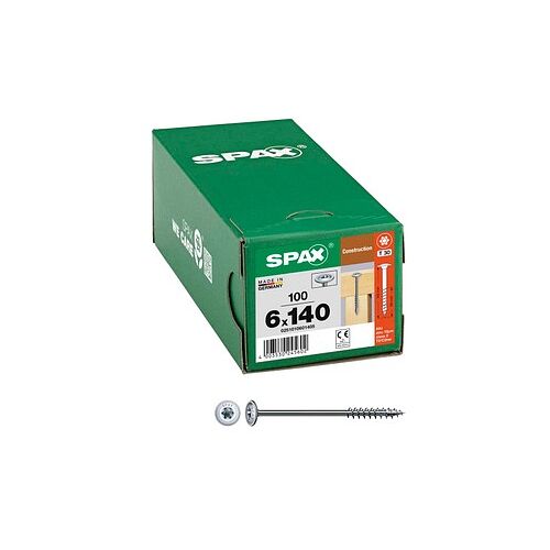 SPAX® Holzbauschrauben T30 Tellerkopf WIROX 0251010601405 6 mm x 140 mm, 100 St.