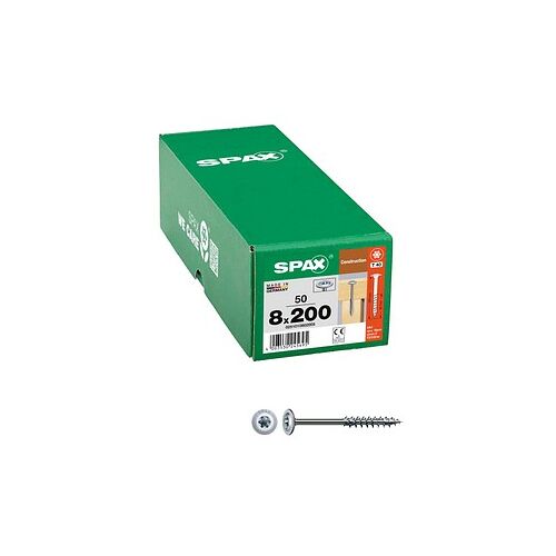 SPAX® Holzbauschrauben T40 Tellerkopf WIROX 0251010802005 8 mm x 200 mm, 50 St.