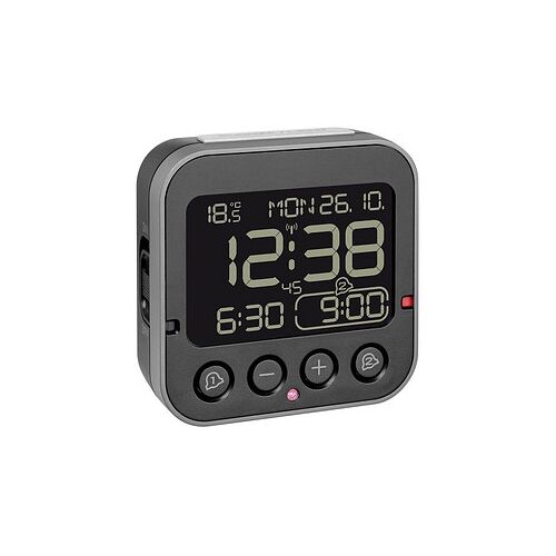 TFA® digitaler Funkwecker BINGO 2.0 schwarz Kunststoff