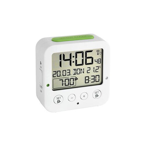 TFA® digitaler Funkwecker BINGO weiß Kunststoff