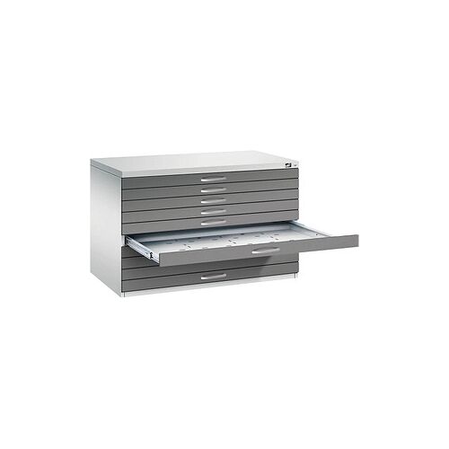 CP 7100 Planschrank lichtgrau, stahlgrau 10 Schubladen 110,0 x 76,5 x 76,0 cm, 1 St.