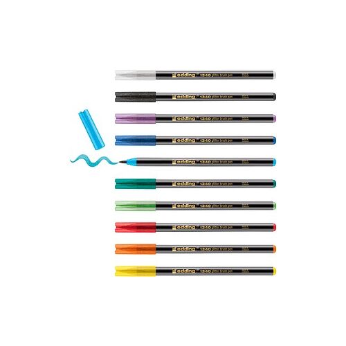 edding 1340 glitzer Brush-Pens farbsortiert, 10 St.
