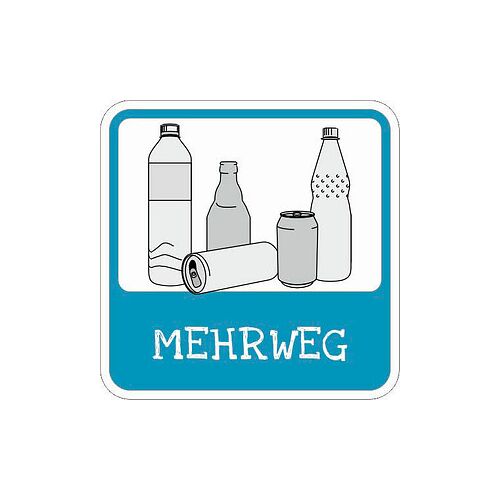 SafetyMarking® Hinweisschild "Flaschenentsorgung Mehrweg" quadrat 10,0 x 10,0 cm, 1 St.