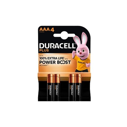 DURACELL Batterien PLUS Alkali-Mangan Micro AAA 1,5 V, 4 St.