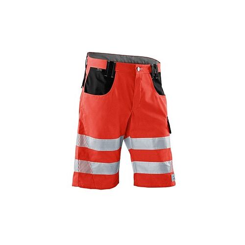 KÜBLER® unisex Warnschutzhose kurz REFLECTIQ rot, schwarz Größe 52