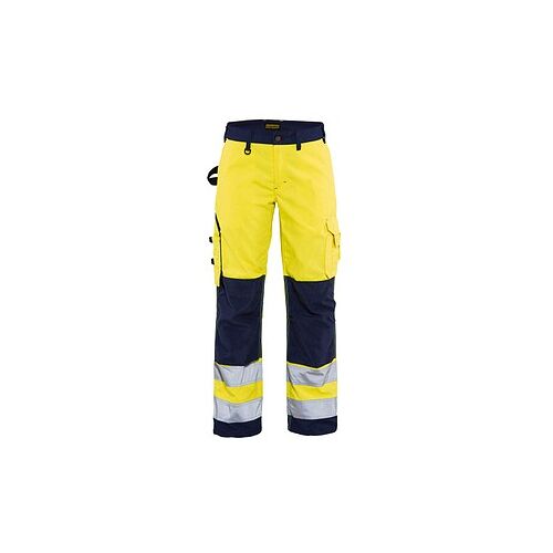 BLAKLÄDER® Damen Warnschutzhose 7155 gelb, marine Größe 21