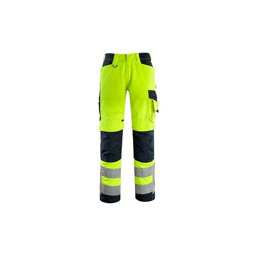 MASCOT® unisex Warnschutzhose Kendal gelb, schwarzblau Größe 48