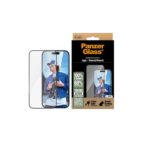 PanzerGlass™ Display-Schutzglas für Apple iPhone 15, iPhone 16