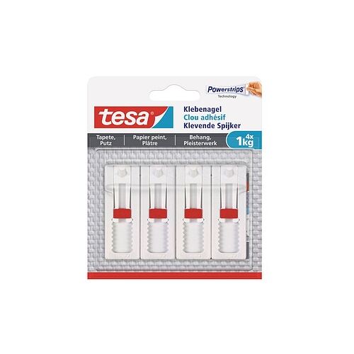 tesa Powerstrips Klebenägel für max. 1,0 kg, 2,4 x 6,4 cm, 4 St.