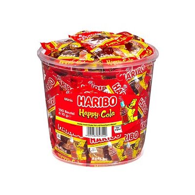 HARIBO Happy Cola Minibeutel Fruchtgummi 10 g, 100 St. HARIBO Happy Cola Minibeutel Fruchtgummi 10 g, 100 St.