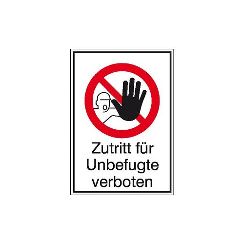 SafetyMarking® Verbotsaufkleber "Zutritt für Unbefugte verboten" rechteckig 13,1 x 18,5 cm, 1 St.