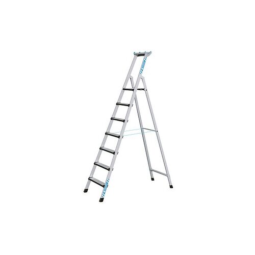 ZARGES Stehleiter einseitig Comfortstep S silber 7 Stufen, H: 260,0 cm