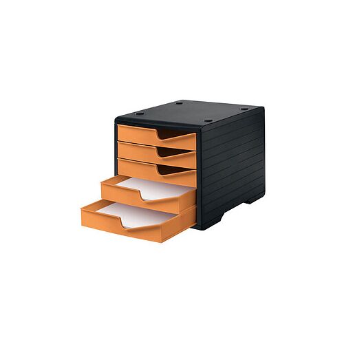 styro Schubladenbox styroswingbox apricot 275-8430.4191, DIN A4 mit 5 Schubladen, 1 St.