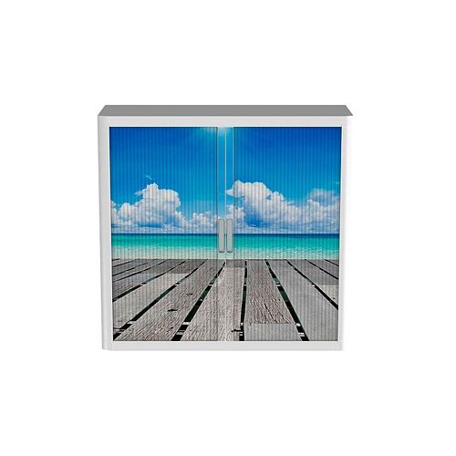 PAPERFLOW easyOffice Rollladenschrank Urlaub ohne Fachböden 110,0 x 41,5 x 104,0 cm