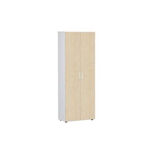 geramöbel Garderobenschrank Flex, S-386128-AW weiß, ahorn 2 Fachböden 80,0 x 42,0 x 216,0 cm Image
