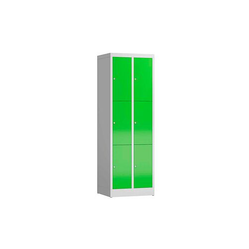 ClassiX Schließfachschrank gelbgrün, lichtgrau X-520325, 6 Schließfächer 59,0 x 50,0 x 180,0 cm