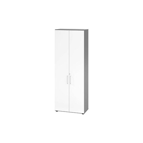 HAMMERBACHER Aktenschrank 968T6, V968T6/G/W/BS grafit, weiß 5 Fachböden 80,0 x 42,0 x 215,6 cm