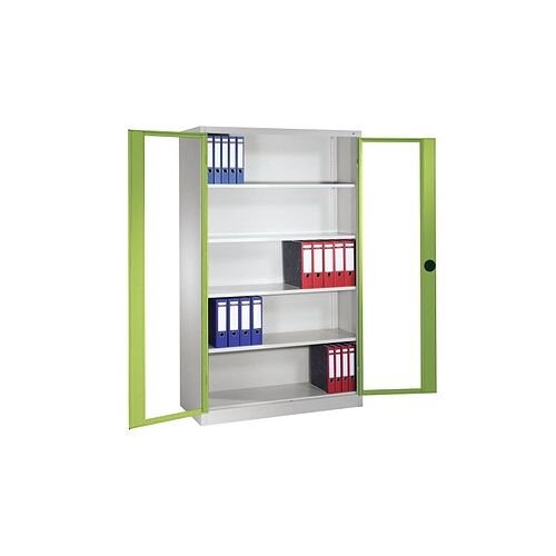 CP Stahlschrank 8931-055 S10298 Acrylglas, clowngrün, lichtgrau 120,0 x 50,0 x 195,0 cm, aufgebaut
