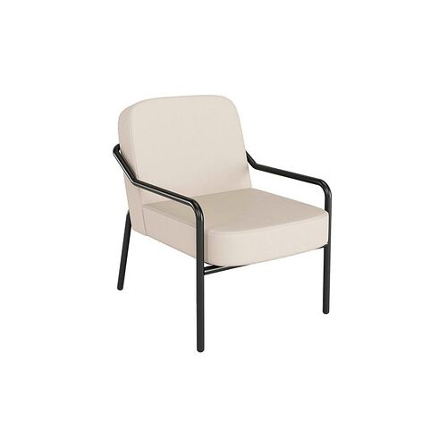 medso powered by PAPERFLOW Sessel MEDSO M Rund creme schwarz Kunstleder 58,0 x 74,3 x 73,6 cm, 1 St.